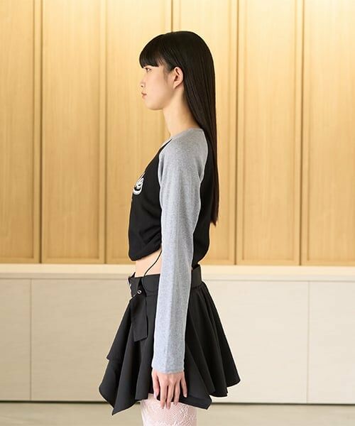 Mi-je / ミジェ Tシャツ | シャーリングラグランロンT【韓国ファッション】 | 詳細3