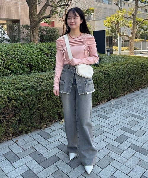 Mi-je / ミジェ Tシャツ | オフショルシャーリングトップス【韓国ファッション】 | 詳細18