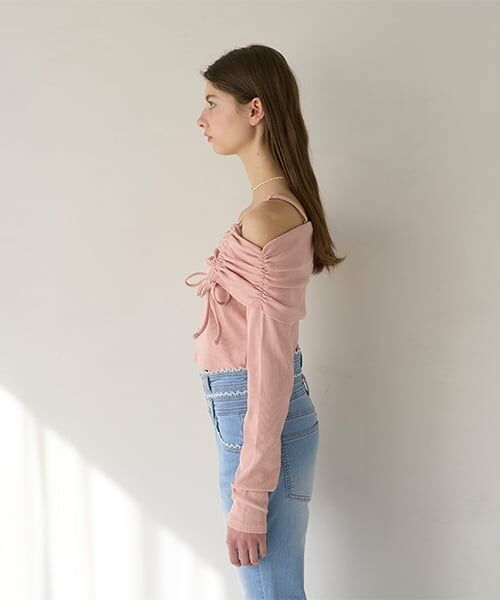 Mi-je / ミジェ Tシャツ | オフショルシャーリングトップス【韓国ファッション】 | 詳細4