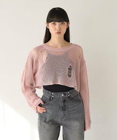 Mi-je / ミジェ ニット・セーター | ダメージメッシュニット【韓国ファッション】