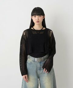 Mi-je / ミジェ ニット・セーター | ダメージメッシュニット【韓国ファッション】