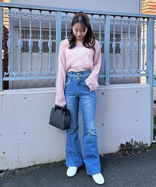 Mi-je / ミジェ ニット・セーター | ダメージメッシュニット【韓国ファッション】 | 詳細13