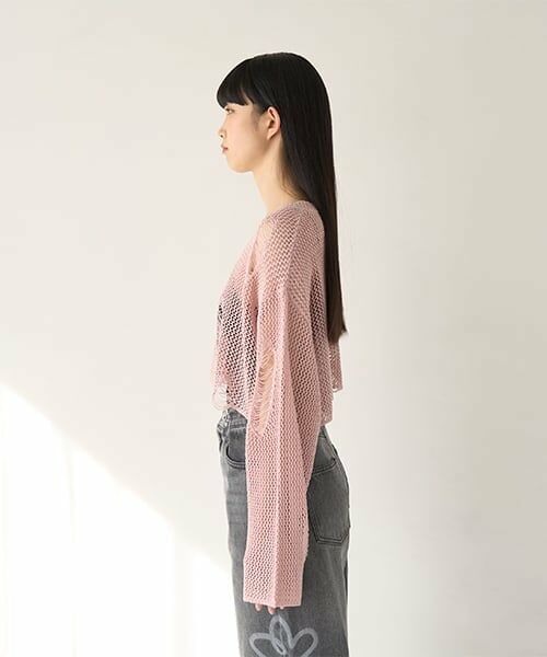 Mi-je / ミジェ ニット・セーター | ダメージメッシュニット【韓国ファッション】 | 詳細4