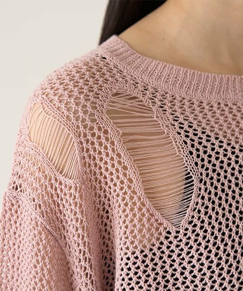 Mi-je / ミジェ ニット・セーター | ダメージメッシュニット【韓国ファッション】 | 詳細6