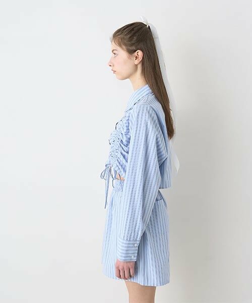 Mi-je / ミジェ シャツ・ブラウス | シャーリングリボンブラウス【韓国ファッション】 | 詳細4