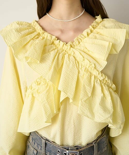 Mi-je / ミジェ シャツ・ブラウス | クロスフリルブラウス【韓国ファッション】 | 詳細6