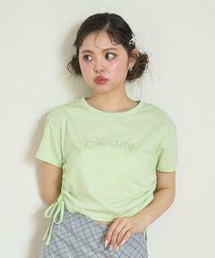 Mi-je / ミジェ Tシャツ | ViVi9月号掲載ストーンロゴ半袖Tシャツ【韓国ファッション】