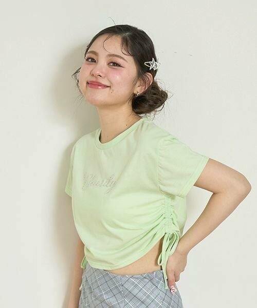 Mi-je / ミジェ Tシャツ | ViVi9月号掲載ストーンロゴ半袖Tシャツ【韓国ファッション】 | 詳細1