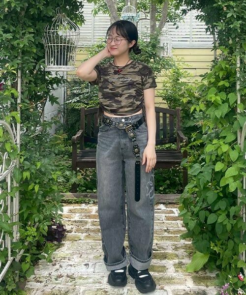 Mi-je / ミジェ Tシャツ | ViVi9月号掲載ストーンロゴ半袖Tシャツ【韓国ファッション】 | 詳細15