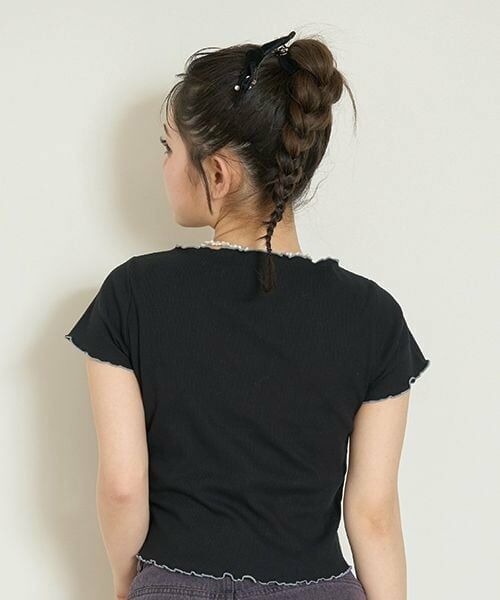 Mi-je / ミジェ Tシャツ | フロントシャーリング半袖テレコ【韓国ファッション】 | 詳細1