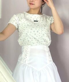 Mi-je / ミジェ Tシャツ | 小花柄ワッフル半袖Tシャツ【韓国ファッション】