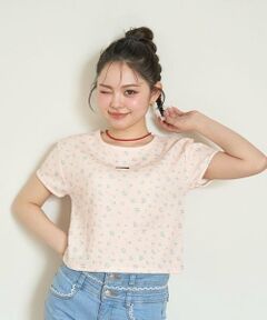 Mi-je / ミジェ Tシャツ | 小花柄ワッフル半袖Tシャツ【韓国ファッション】