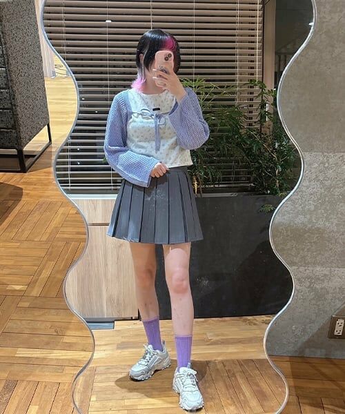 Mi-je / ミジェ Tシャツ | 小花柄ワッフル半袖Tシャツ【韓国ファッション】 | 詳細12