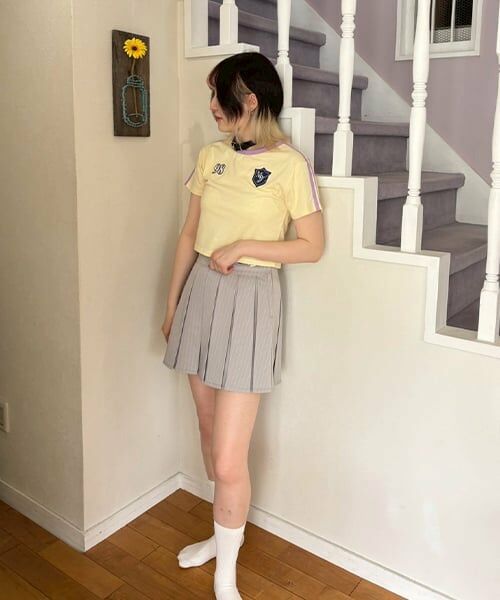 Mi-je / ミジェ Tシャツ | ラインコンパクト半袖Tシャツ【韓国ファッション】 | 詳細13