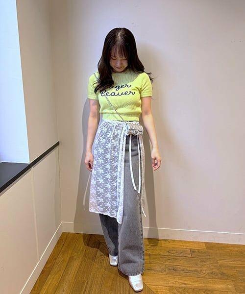 Mi-je / ミジェ ニット・セーター | チェーン刺しゅうロゴ半袖ニット【韓国ファッション】 | 詳細13