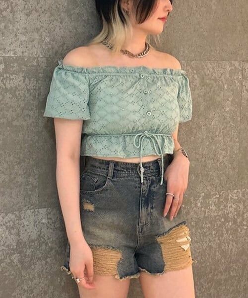 Mi-je / ミジェ シャツ・ブラウス | バルーンスリーブブラウス【韓国ファッション】（ミント）