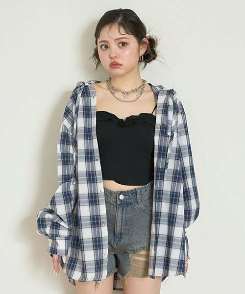 Mi-je / ミジェ シャツ・ブラウス | フードルーズCHシャツ【韓国ファッション】 | 詳細1