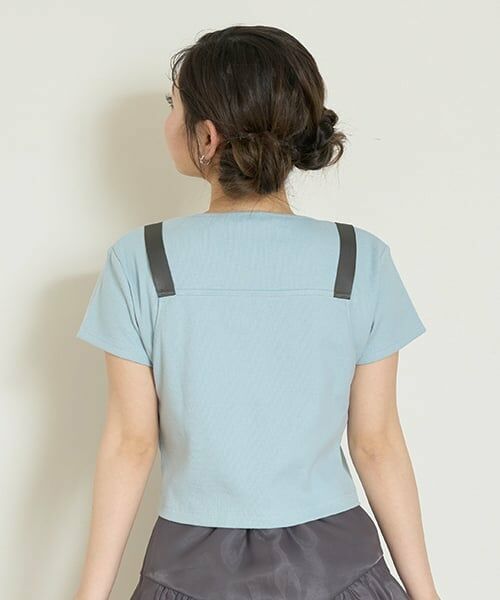 Mi-je / ミジェ Tシャツ | ビスチェレイヤード風半袖テレコ【韓国ファッション】 | 詳細1