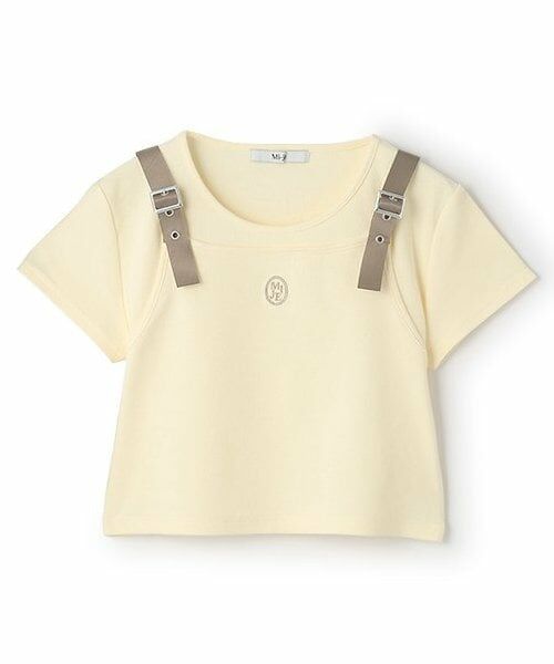 Mi-je / ミジェ Tシャツ | ビスチェレイヤード風半袖テレコ【韓国ファッション】 | 詳細2