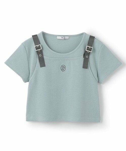 Mi-je / ミジェ Tシャツ | ビスチェレイヤード風半袖テレコ【韓国ファッション】 | 詳細3