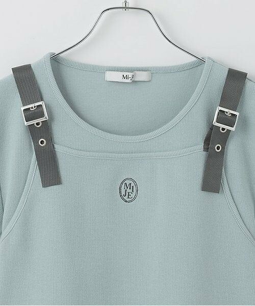 Mi-je / ミジェ Tシャツ | ビスチェレイヤード風半袖テレコ【韓国ファッション】 | 詳細5