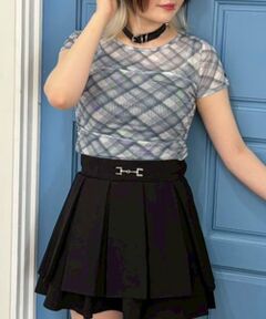Mi-je / ミジェ Tシャツ | チェックシアー半袖インナー【韓国ファッション】