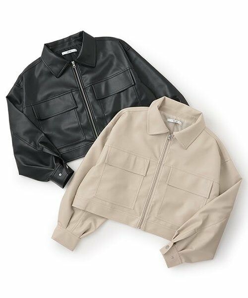 Mi-je / ミジェ ブルゾン | コンパクトレザージャケット【韓国ファッション】 | 詳細13