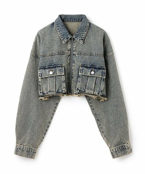 Mi-je / ミジェ ブルゾン | デニムショートジャケット【韓国ファッション】 | 詳細1