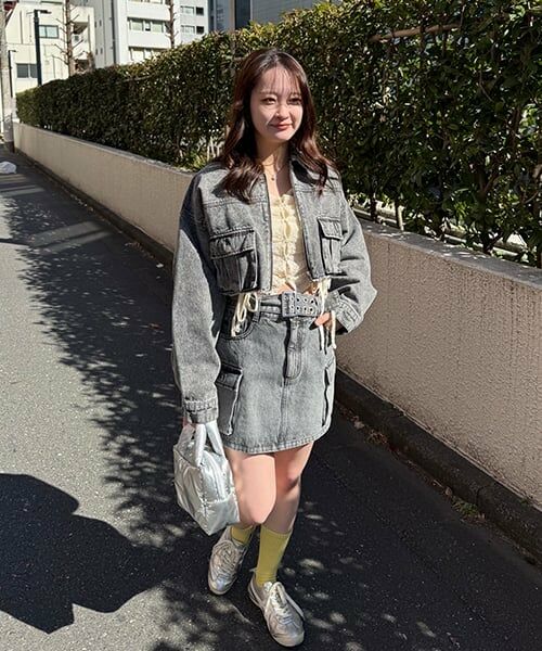 Mi-je / ミジェ ブルゾン | デニムショートジャケット【韓国ファッション】 | 詳細14