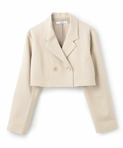 Mi-je / ミジェ ブルゾン | ショートテーラードジャケット【韓国ファッション】（ベージュ）