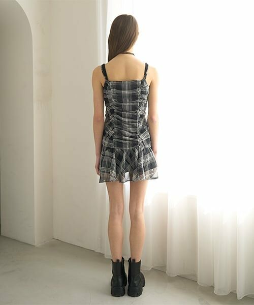 Mi-je / ミジェ ミニ丈・ひざ丈ワンピース | シャーリングワンピース【韓国ファッション】 | 詳細4