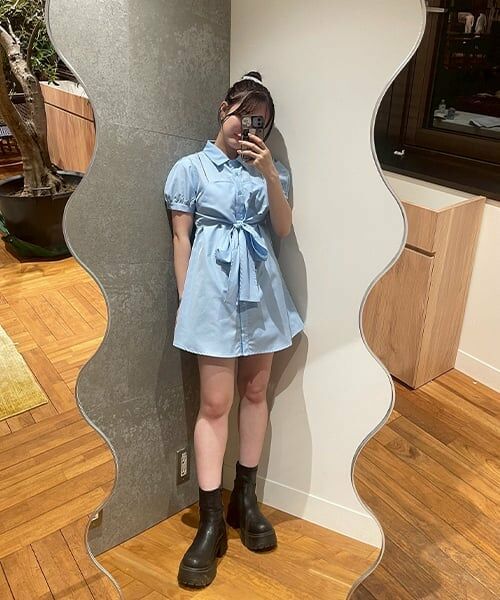 Mi-je / ミジェ ミニ丈・ひざ丈ワンピース | ビスチェつきシャツワンピース【韓国ファッション】 | 詳細12