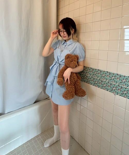 Mi-je / ミジェ ミニ丈・ひざ丈ワンピース | ビスチェつきシャツワンピース【韓国ファッション】 | 詳細13