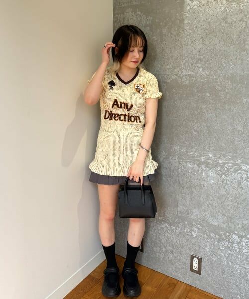 Mi-je / ミジェ ミニ丈・ひざ丈ワンピース | ギャザーロゴワンピース【韓国ファッション】 | 詳細13