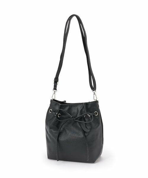 Mi-je / ミジェ ショルダーバッグ | リボン巾着ショルダー【韓国ファッション】（黒）