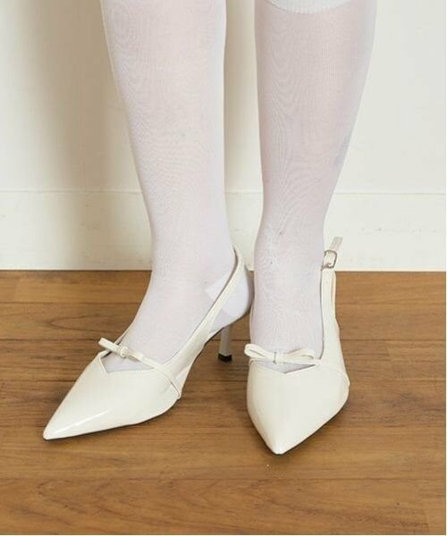 Mi-je / ミジェ サンダル | エナメルリボンサンダル【韓国ファッション】（アイボリー）