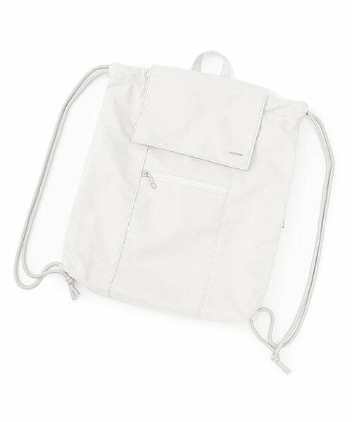 Mi-je / ミジェ リュック・バックパック | ナイロンナップサック【韓国ファッション】（アイボリー）