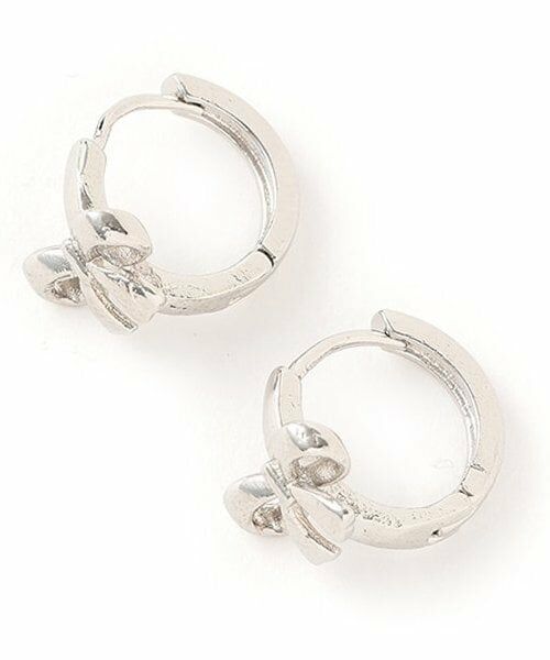 Mi-je / ミジェ ピアス・イヤリング | ミニリボンピアス【韓国ファッション】（シルバー）