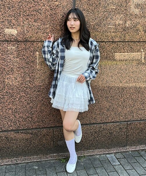 Mi-je / ミジェ ショート・ハーフ・半端丈パンツ | レースティアードスカパン【韓国ファッション】 | 詳細7