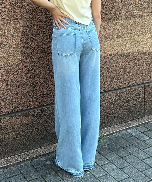 Mi-je / ミジェ その他パンツ | デニム裾加工ワイドパンツ【韓国ファッション】 | 詳細2