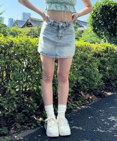 Mi-je / ミジェ ショート・ハーフ・半端丈パンツ | デニム台形スカパン