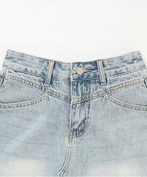 Mi-je / ミジェ ショート・ハーフ・半端丈パンツ | デニム台形スカパン | 詳細5