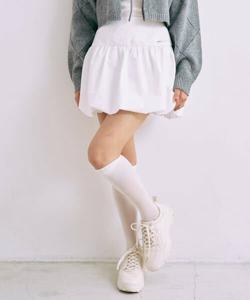 Mi-je / ミジェ ミニ・ひざ丈スカート | プレート付バルーンスカート【韓国ファッション】 | 詳細1