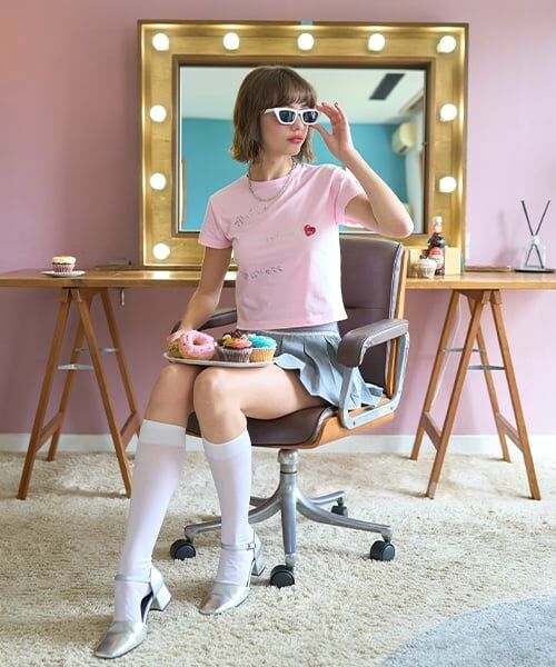 Mi-je / ミジェ Tシャツ | スパンコールロゴ半袖Tシャツ【韓国ファッション】 | 詳細3