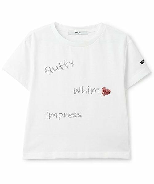 Mi-je / ミジェ Tシャツ | スパンコールロゴ半袖Tシャツ【韓国ファッション】 | 詳細4