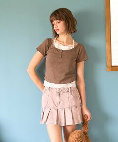 Mi-je / ミジェ Tシャツ | ViVi9月号掲載ドットキャミレイヤードトップス【韓国ファッション】