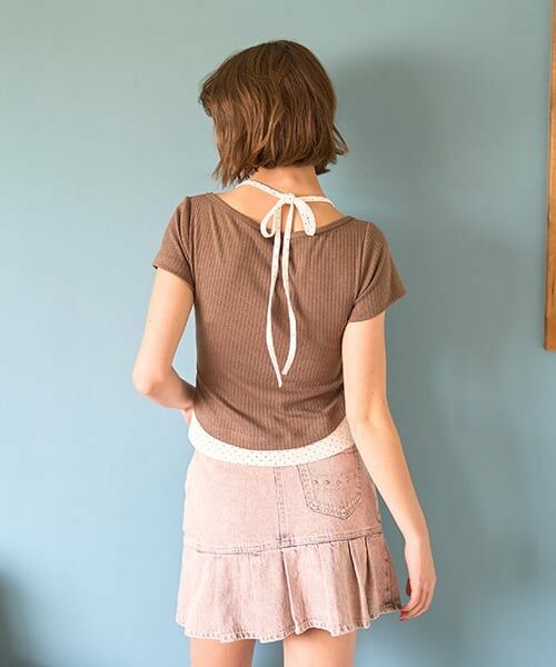 Mi-je / ミジェ Tシャツ | ViVi9月号掲載ドットキャミレイヤードトップス【韓国ファッション】 | 詳細2