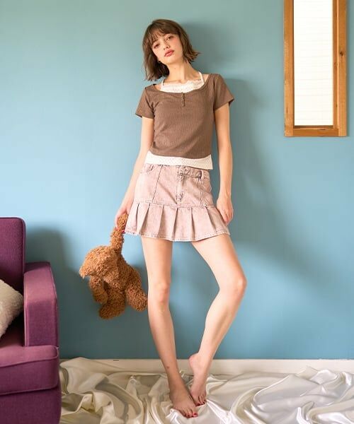 Mi-je / ミジェ Tシャツ | ViVi9月号掲載ドットキャミレイヤードトップス【韓国ファッション】 | 詳細5