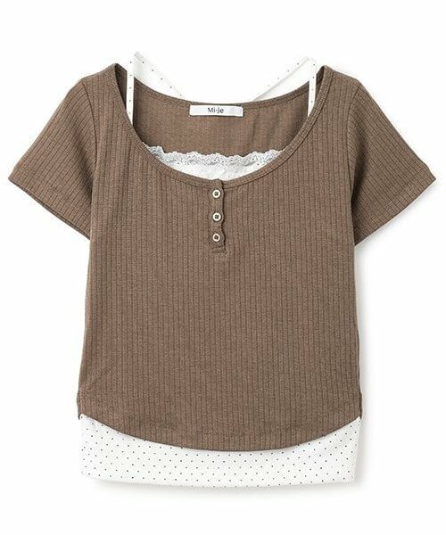 Mi-je / ミジェ Tシャツ | ViVi9月号掲載ドットキャミレイヤードトップス【韓国ファッション】 | 詳細8