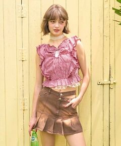 Mi-je / ミジェ シャツ・ブラウス | フリルスリーブチェックブラウス【韓国ファッション】